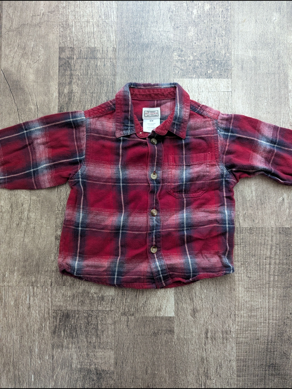 Arizona Jean Company Red Plaid Button-Down Shirt